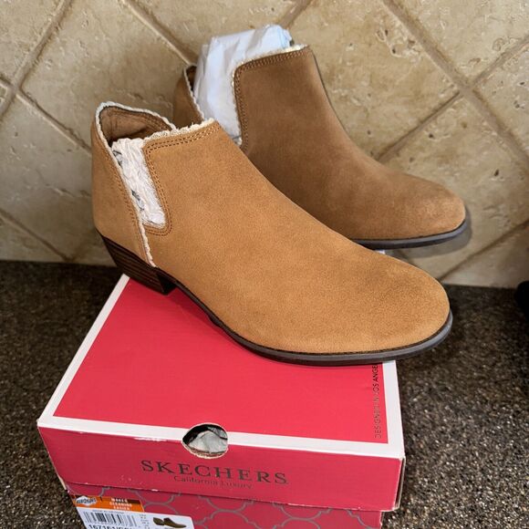 Skechers Women's Texas Midwest Shine Ankle Boots Chestnut Brown Women’s Sz 8.5 - Picture 1 of 6